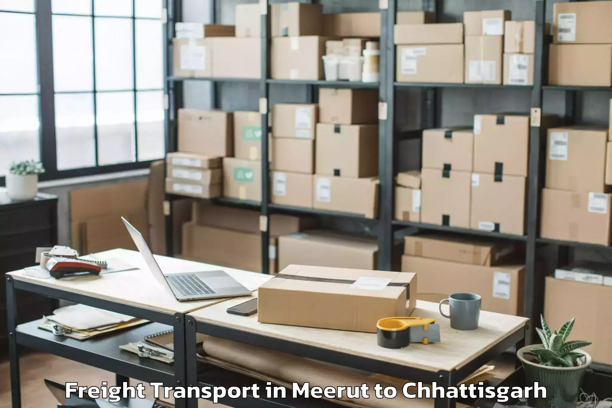 Easy Meerut to Simga Freight Transport Booking